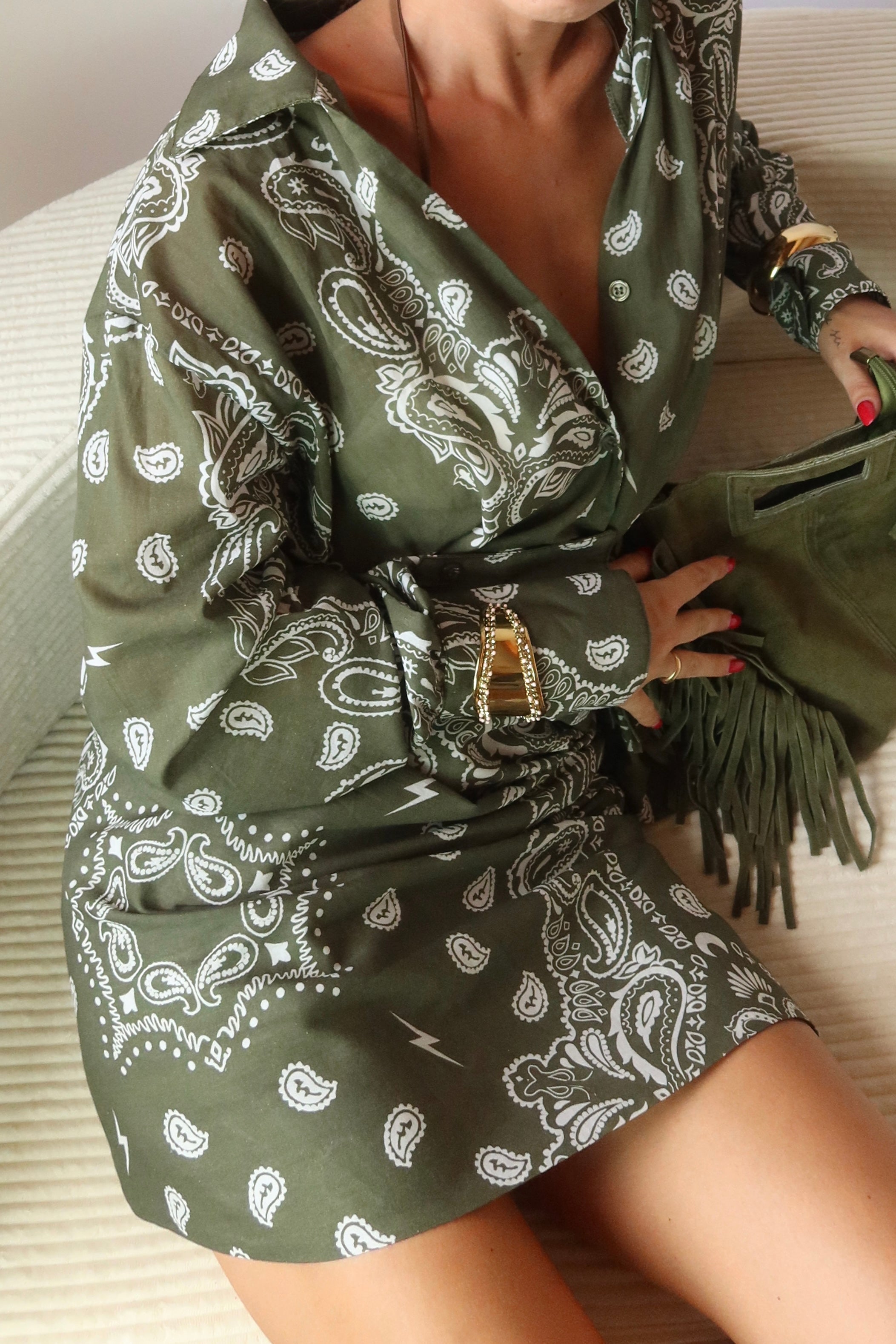 Coordinato bandana 100% cotone (camicia + gonna)