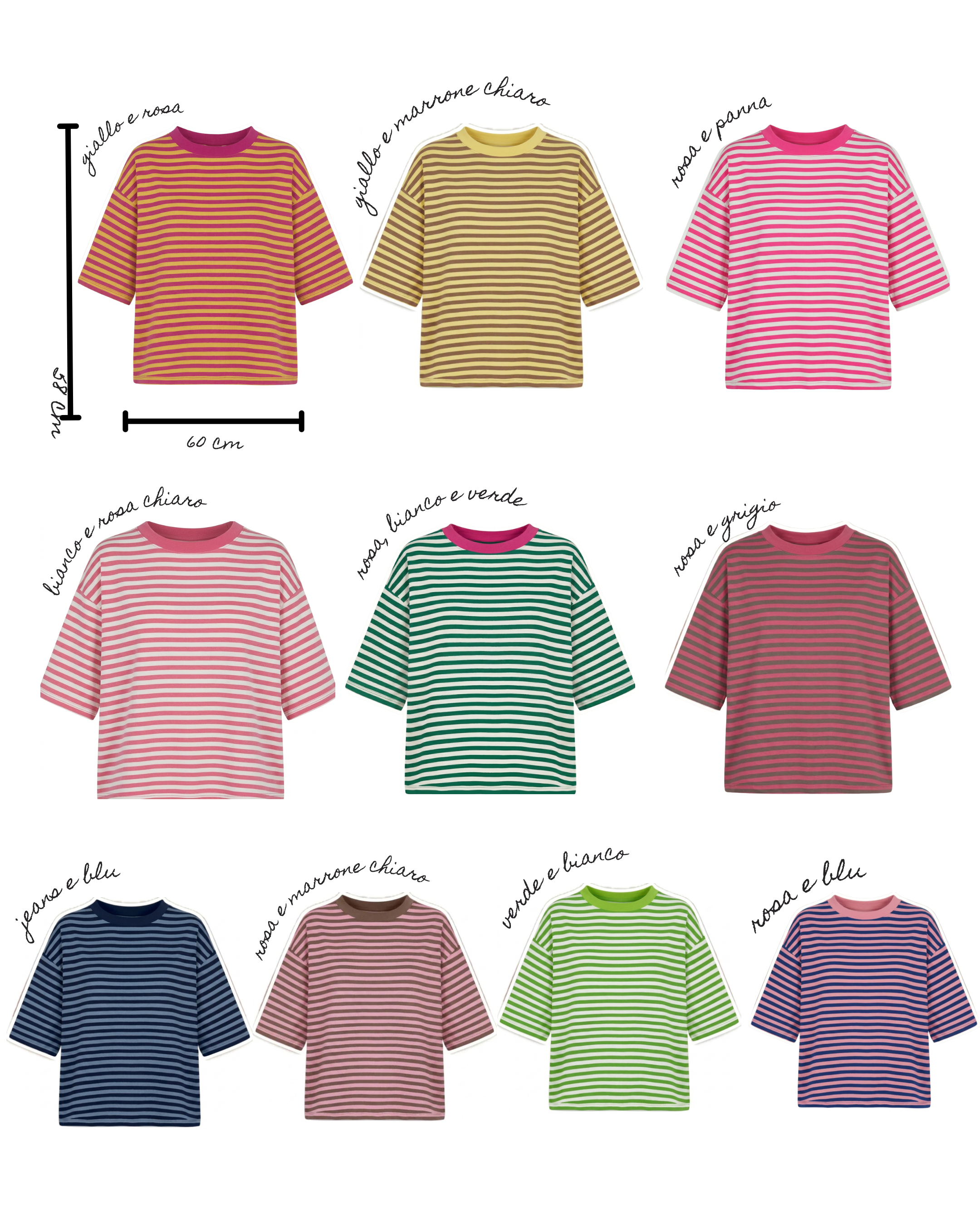 Maglietta a righe mezze maniche