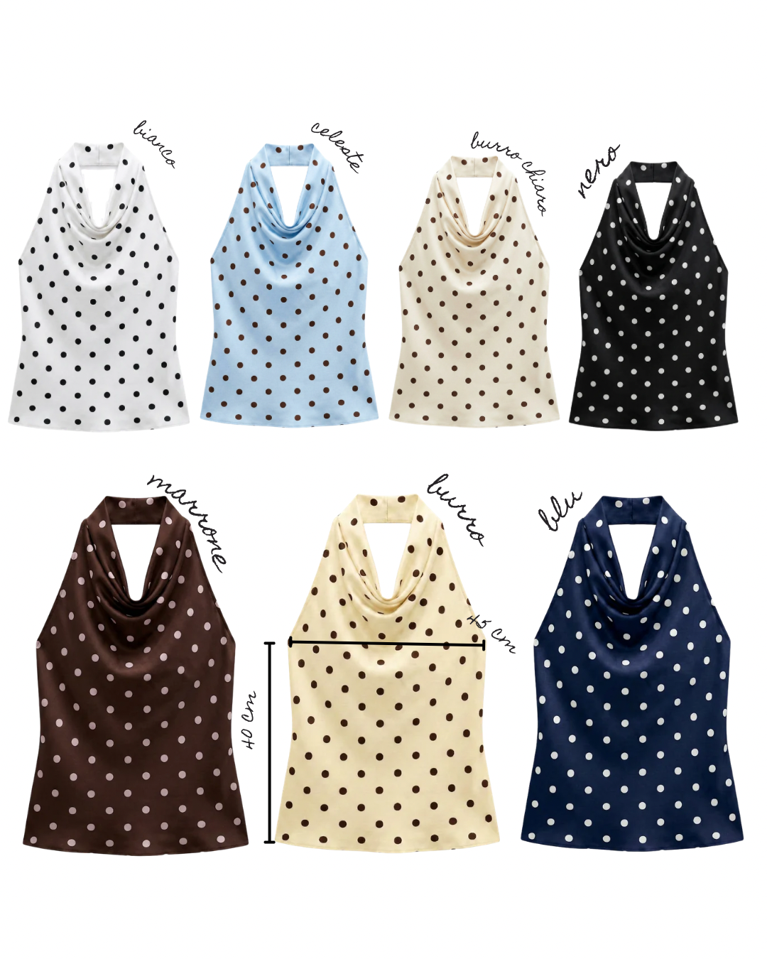Top satin pois