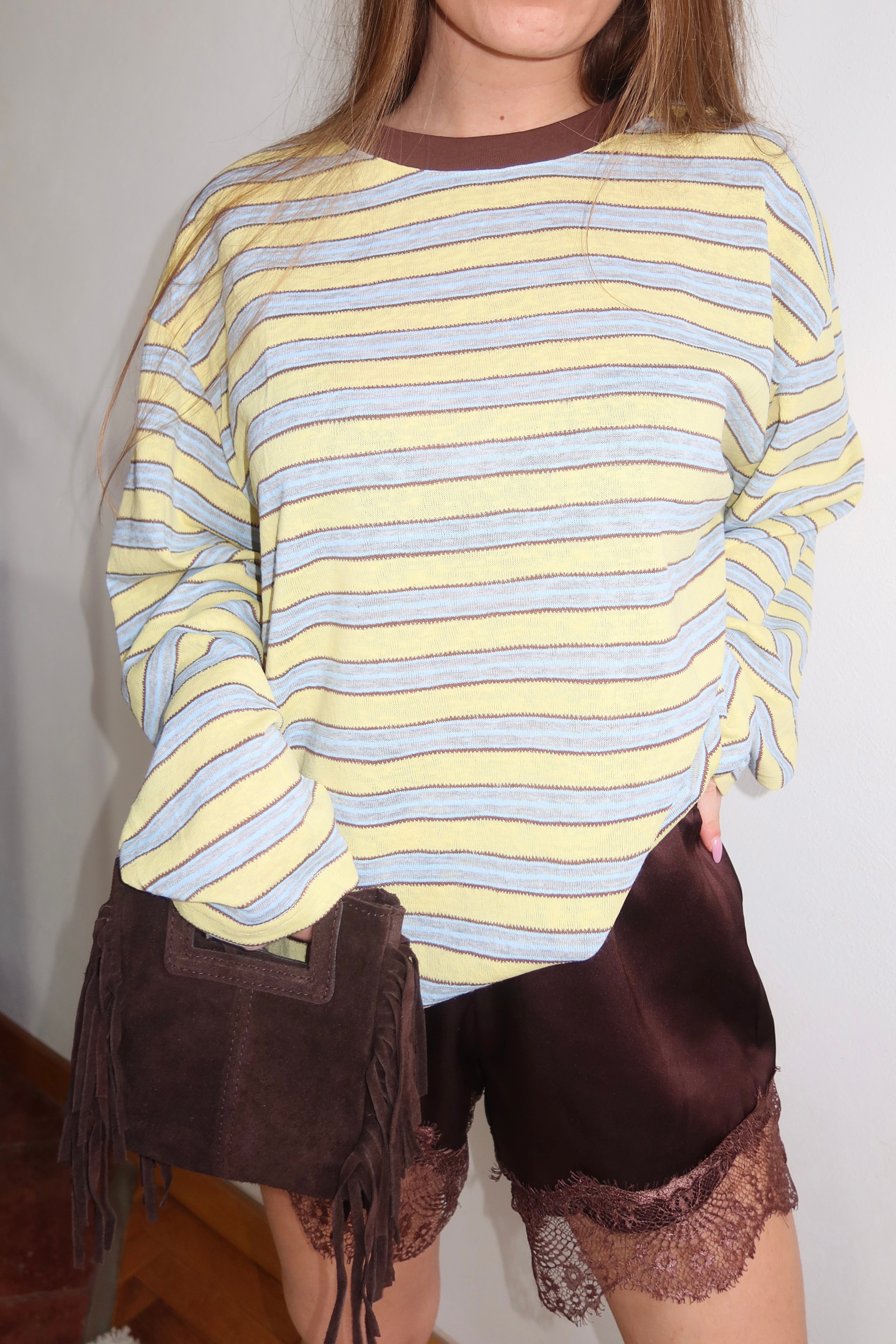 Maglietta fina a righe