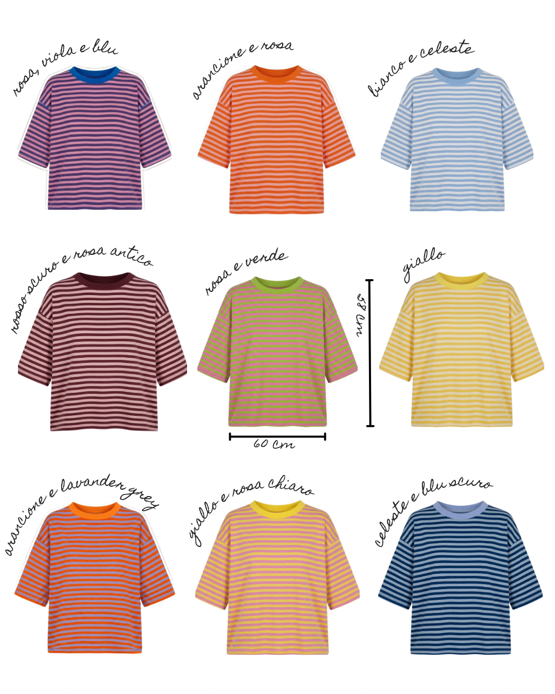 Maglietta a righe mezze maniche