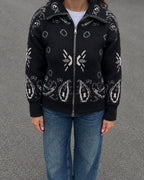 Giacca cardigan bandana con zip