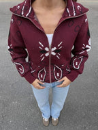 Giacca cardigan bandana con zip