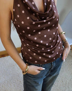 Top satin pois