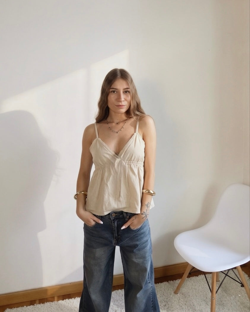 Top cami 55% lino 45% cotone
