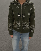Giacca cardigan bandana con zip