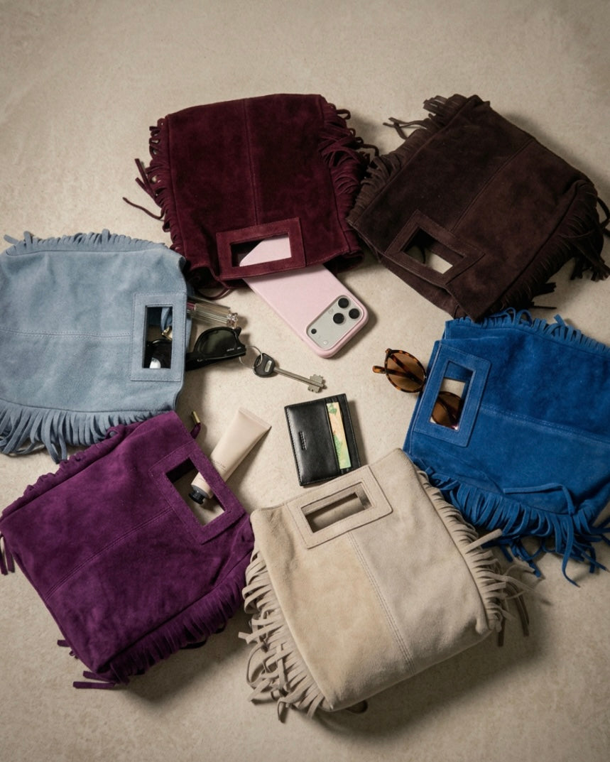 Borsa frange grande vera pelle