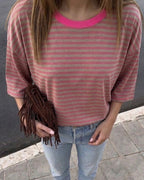 Maglietta a righe maniche corte