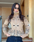Giacca cardigan bandana con zip