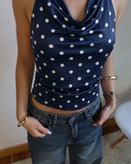 Top satin pois