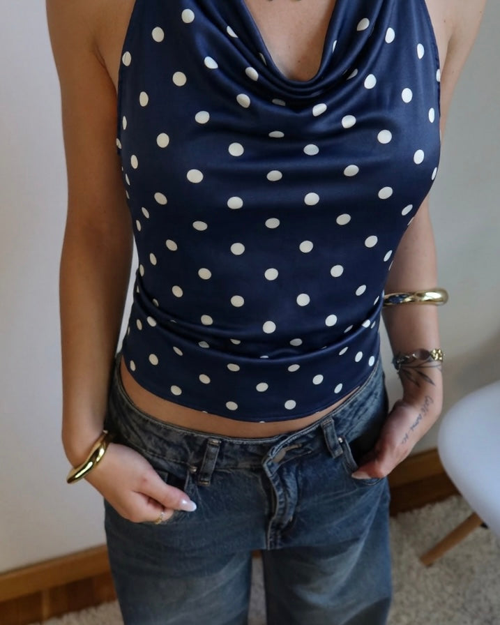 Top satin pois