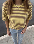 Maglietta a righe maniche corte