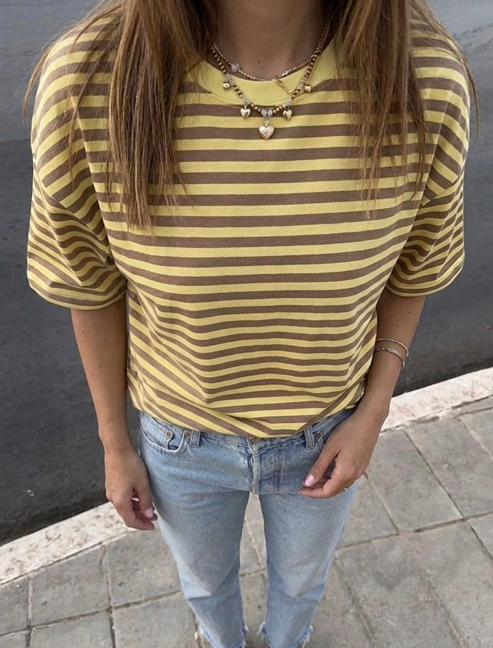 Maglietta a righe maniche corte