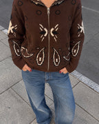 Giacca cardigan bandana con zip