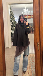 Vestito/top satin e pizzo