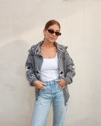 Giacca cardigan bandana con zip