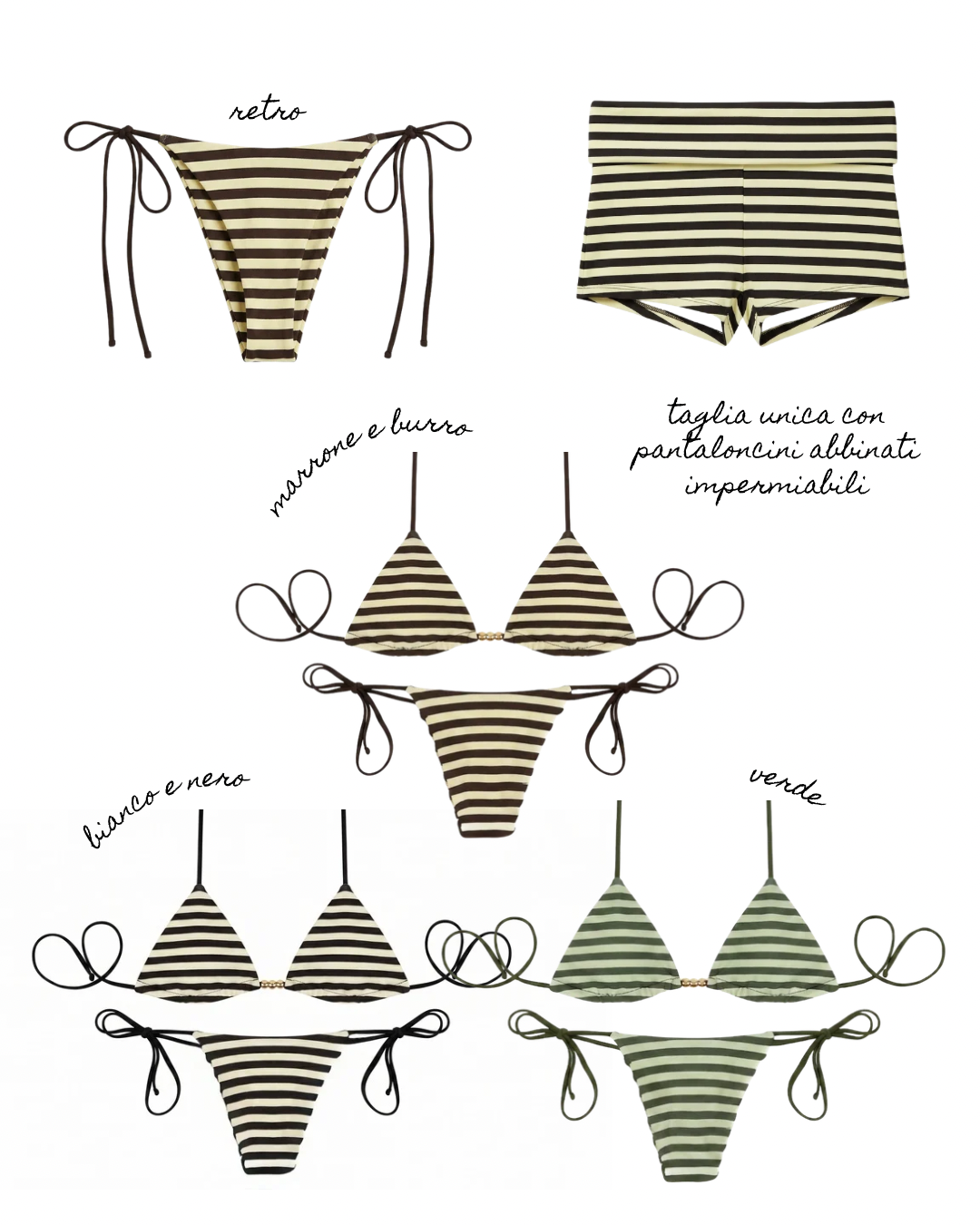 Bikini righe + pantaloncino