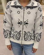 Giacca cardigan bandana con zip