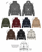 Giacca cardigan bandana con zip