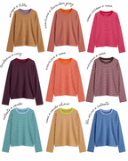 Maglietta a righe maniche lunghe