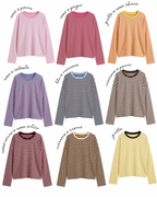 Maglietta a righe maniche lunghe