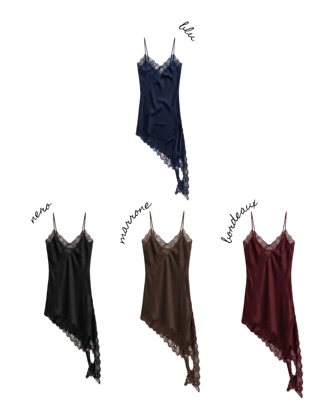 Vestito/top satin e pizzo