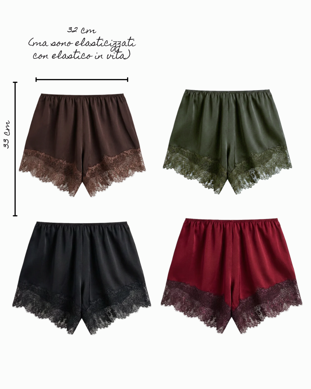 Pantaloncini satin e pizzo