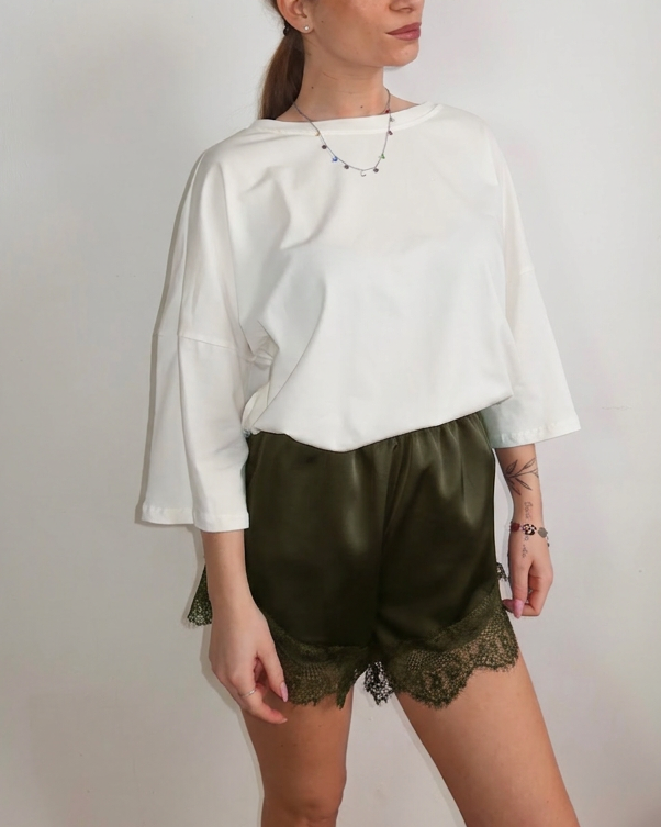 Pantaloncini satin e pizzo